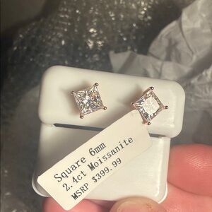 Elegant Silver Moissanite Stud Earrings